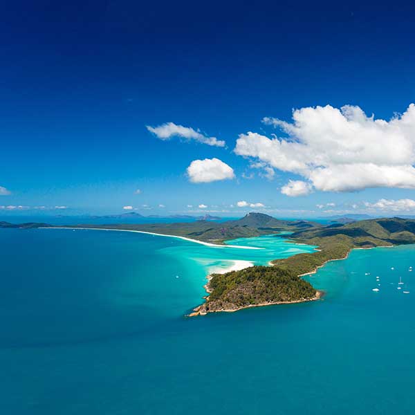 Sea and Sky Package Picture of Whitehaven Beach and Hill Inlet from a scenic flight